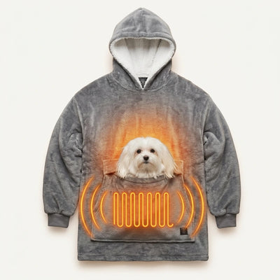 Farlique Beheizter Kuschel-Hoodie mit Känguru-Tasche