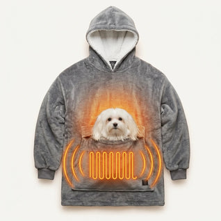 Farlique Beheizter Kuschel-Hoodie mit Känguru-Tasche