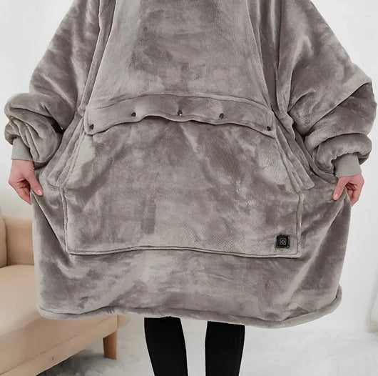 Farlique Beheizter Kuschel-Hoodie mit Känguru-Tasche