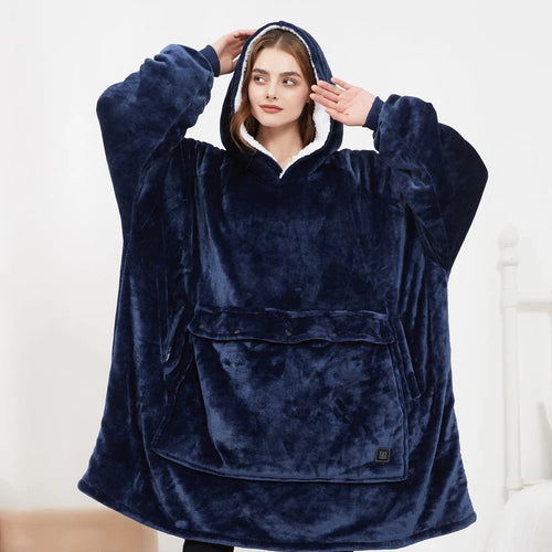 Farlique Heated Snuggle Hoodie with Kangaroo Pocket