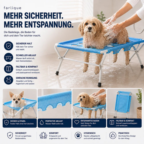 Farlique Pet Grooming Bathtub – Foldable Pet Washing Lounger