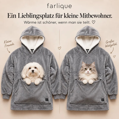Farlique Beheizter Kuschel-Hoodie mit Känguru-Tasche