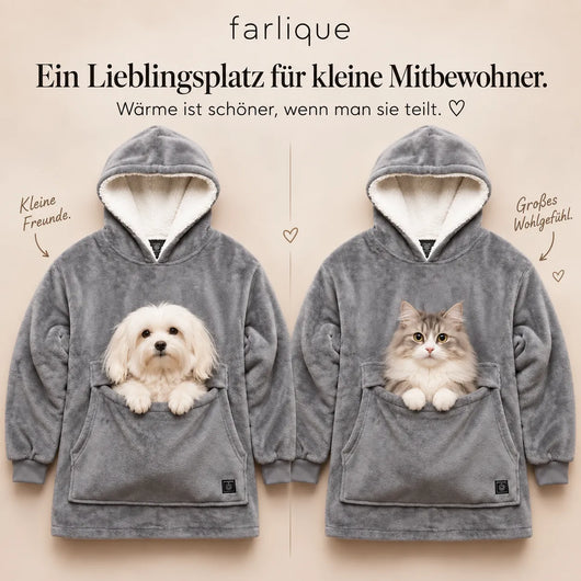Farlique Beheizter Kuschel-Hoodie mit Känguru-Tasche