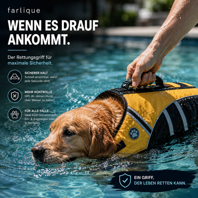 Farlique Hunde-Schwimmweste mit Kopfstütze