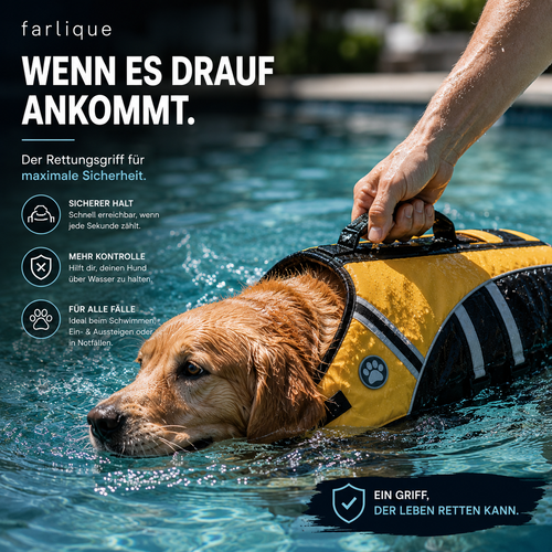 Farlique Hunde-Schwimmweste mit Kopfstütze