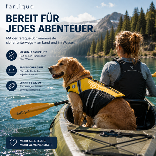 Farlique Hunde-Schwimmweste mit Kopfstütze