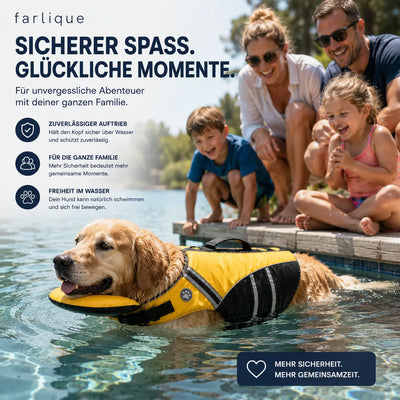 Chaleco salvavidas para perros Farlique con reposacabezas
