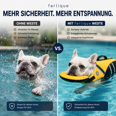Farlique Hunde-Schwimmweste mit Kopfstütze