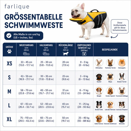 Chaleco salvavidas para perros Farlique con reposacabezas