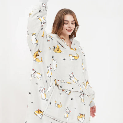 Farlique Beheizter Kuschel-Hoodie mit Känguru-Tasche