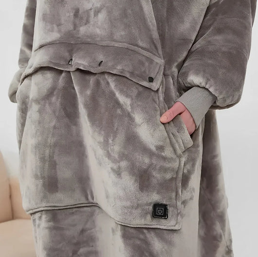 Farlique Beheizter Kuschel-Hoodie mit Känguru-Tasche