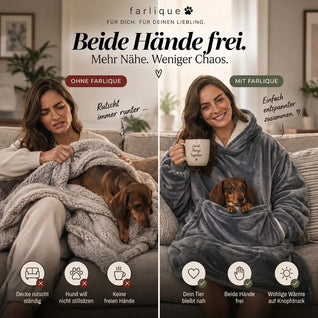 Farlique Beheizter Kuschel-Hoodie mit Känguru-Tasche