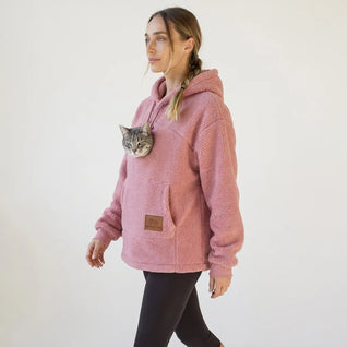 Farlique PocketPal Hoodie — Oversize Teddyfleece mit Tiertasche