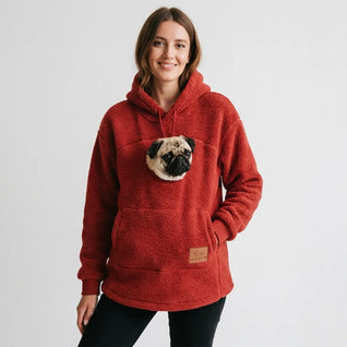 Farlique PocketPal Hoodie — Oversize Teddyfleece mit Tiertasche