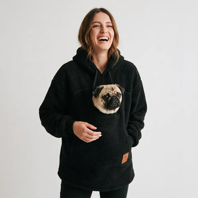 Farlique PocketPal Hoodie — Oversize Teddyfleece mit Tiertasche