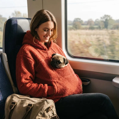 Farlique PocketPal Hoodie — Oversize Teddyfleece mit Tiertasche